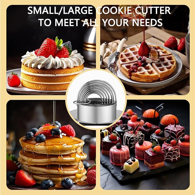 6 Pcs Large Cookie Cutters, Round Biscuit Cutter Set - Image 8