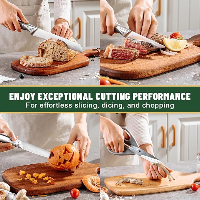 Knife Set, EWFEN 14-Piece Kitchen Knife Set - Image 6