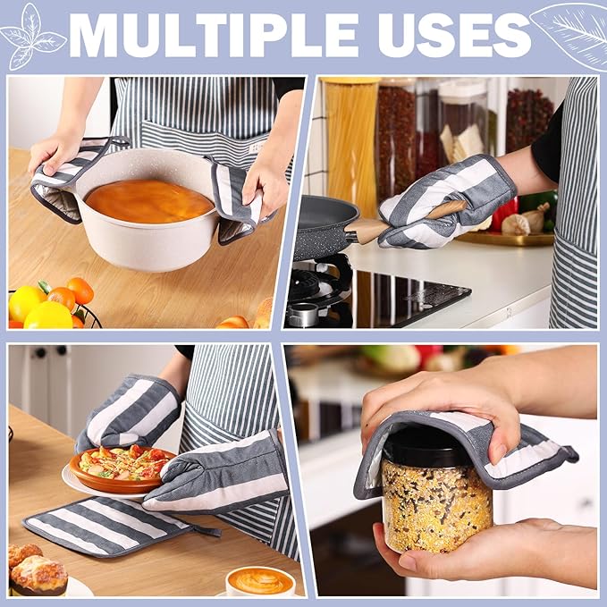 Reallnaive Oven Mitts and Pot Holders 4 Pcs Set - Image 7