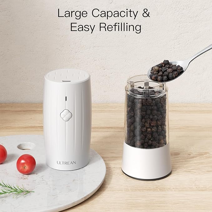 Ultrean Salt and Pepper Grinder Set, USB-C Rechargeable Automatic Pepper - Image 5