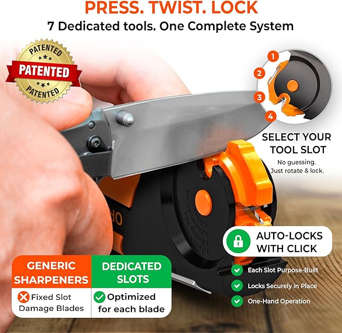 Orange Ninja 7-in-1 Garden Tool & Knife Sharpener – Sharpens Axe, Pruner & - Image 7