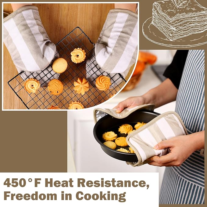4 Pcs Pot Holders and Oven Mitts Set - Image 6