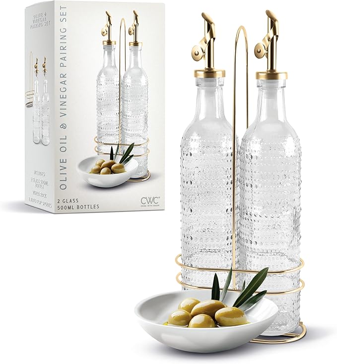 COOK WITH COLOR Glass Olive Oil Bottle Dispenser by CookwithColor