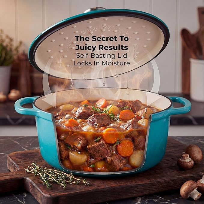 Zulay Kitchen 5 Quart Enameled Cast Iron Dutch Oven Pot - Image 4