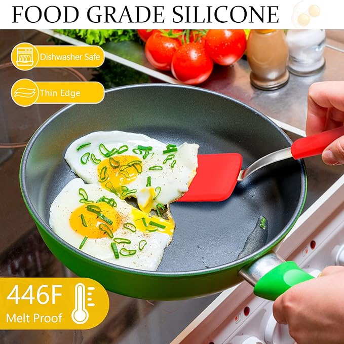 Silicone Cookie Spatula Turner 2 Pack Mini Brownie Spatula Flexible Kitchen - Image 3