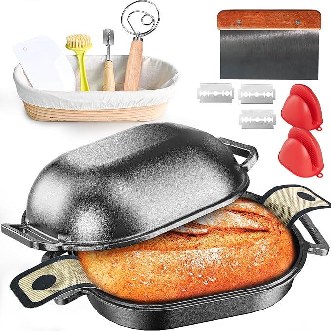 Cast Iron Dutch Oven for Bread Baking, by MakeLifeMoreComfortable