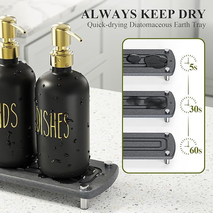 Cisily Kitchen Soap Dispenser Set Comes - Image 2