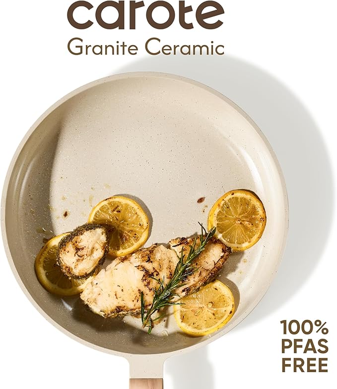 CAROTE 10" Frying Pan Set, Non-Toxic PTFE & PFOA Free Fry Pan & Omelet Pan - Image 4