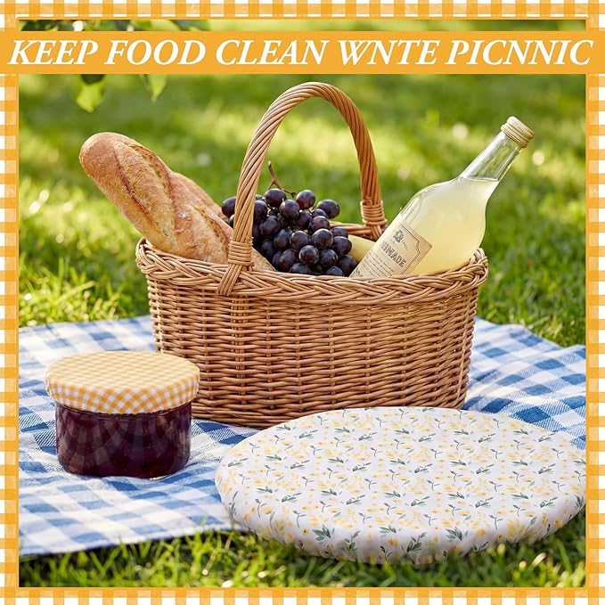 Patelai 10 Pcs Bowl Covers Reusable in 5 Size Stretch Cloth Fabric Elastic Food - Image 7