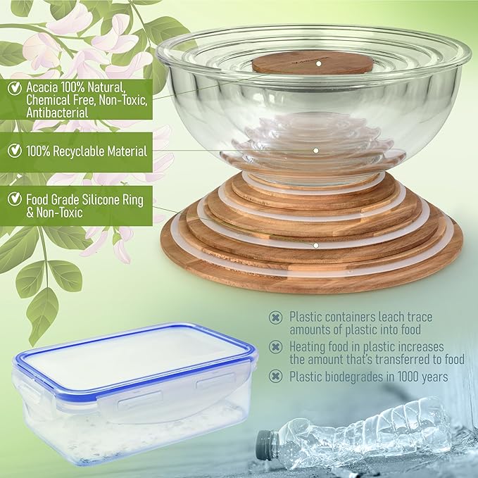 Set of 5 Nesting Glass Bowls - Image 7