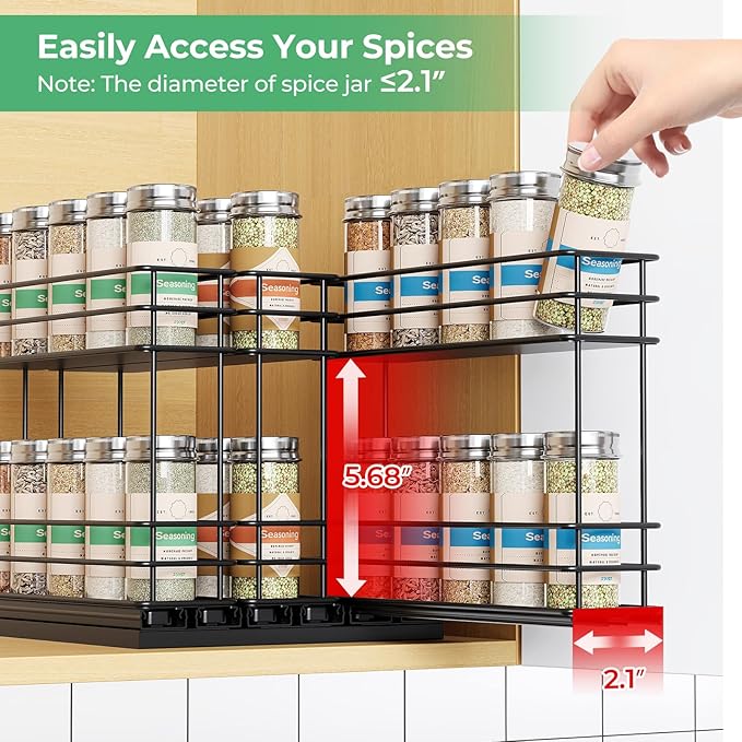 Mystozer Pull Out Spice Rack Organizer - Image 6