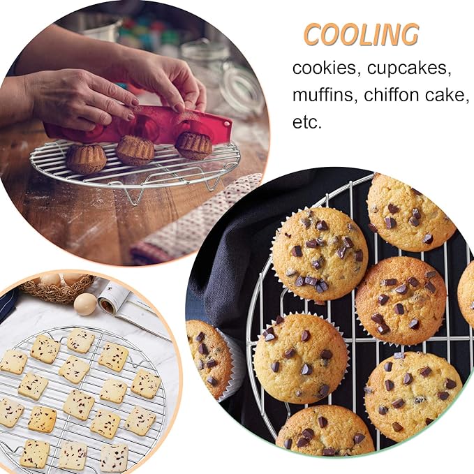 P&P CHEF Round Cooking Rack, Fits Air Fryer/Stockpot/Pressure Cooker/Round Cake - Image 4