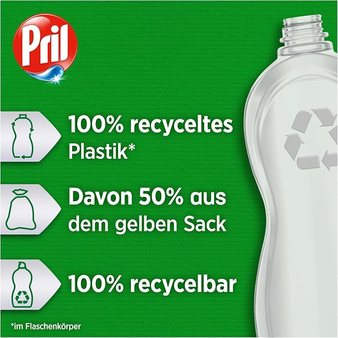 Pril Original (675 ml), hand dishwashing detergent with highest degreasing power, for clean dishes even in cold water