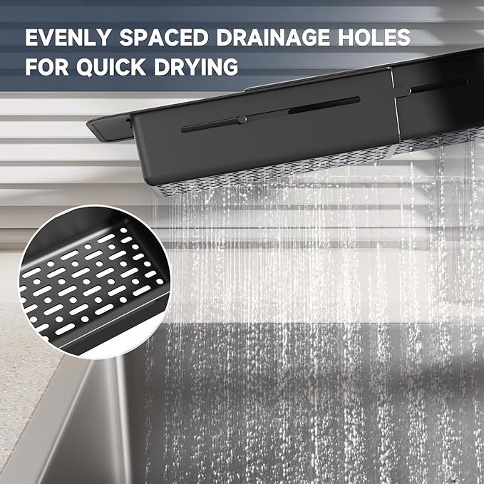 NiHome Extendable Sink Kitchen Organizer, Extra Long Telescopic Brush Storage - Image 8