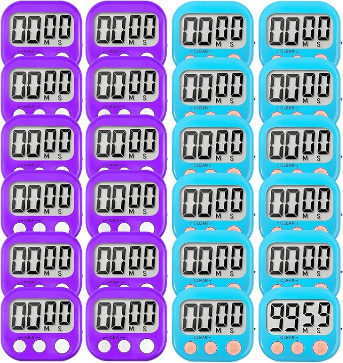 24 Pack Digital Kitchen Timer Small Classroom Timers by VOULOIR