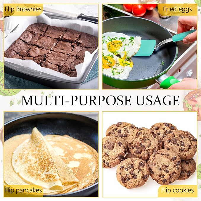 Silicone Cookie Spatula Turner 2 Pack Mini Brownie Spatula Flexible Kitchen - Image 6