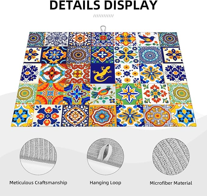 Mexican Tilt Dish Drying Mat For Kitchen Counter Absorbent Large Kitchen Fast - Image 4