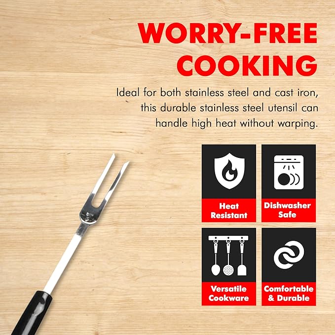 Chef Craft Select Meat Cooking Fork, 13 inch, Stainless Steel - Image 3
