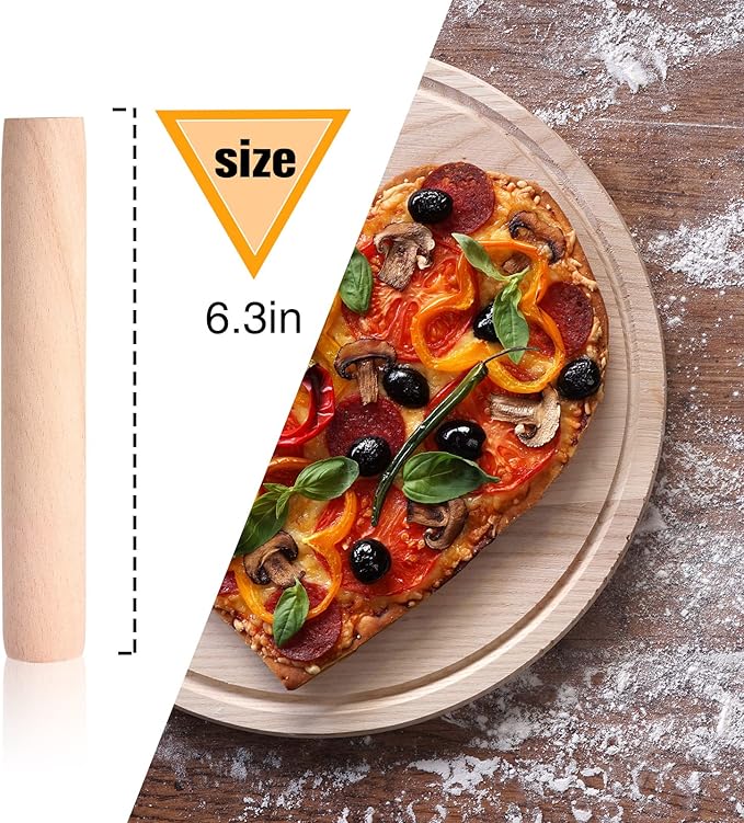 Patelai 20 Pieces Small Wooden Rolling Pin, Dumpling Dough Roller Wooden Mini - Image 3