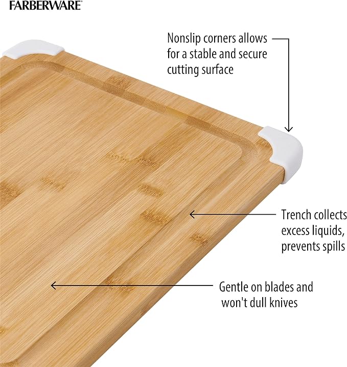 Farberware Nonslip Bamboo Cutting Board - Image 4