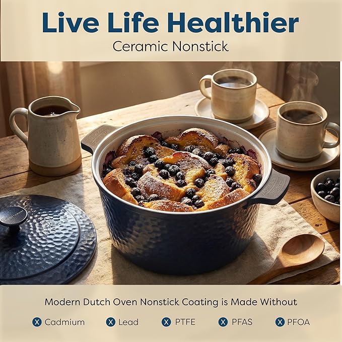 Gotham Steel Hammered 5 Qt Lightweight Dutch Oven Pot - Image 3