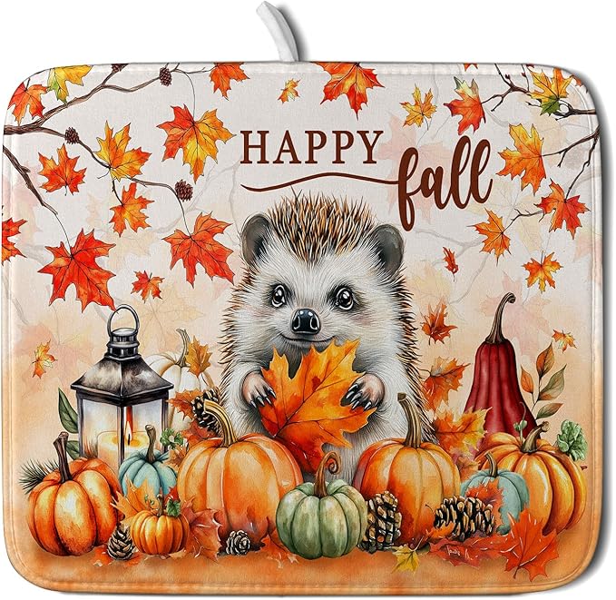 Happy Fall Dish Drying Mat by Giwawa