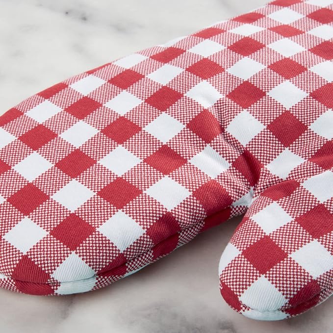 KitchenAid Gingham Oven Mitt 2-Pack Set, Passion Red - Image 4