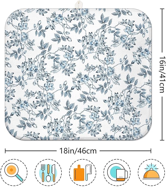 Floral Spring Small Dish Drying Mat - Image 7
