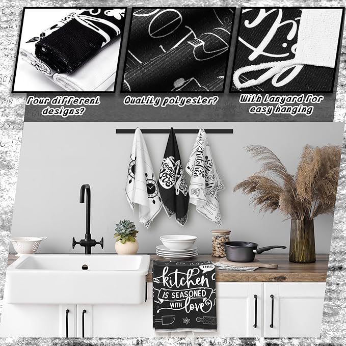 Leinuosen 8 Pcs Cooking Kitchen Decor Accessories Set Farmhouse Towels Oven - Image 5