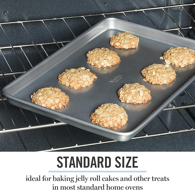 Martha Stewart Gallen 15 x 10 Inch Nonstick Carbon Steel Cookie Sheet – Silver - Image 6