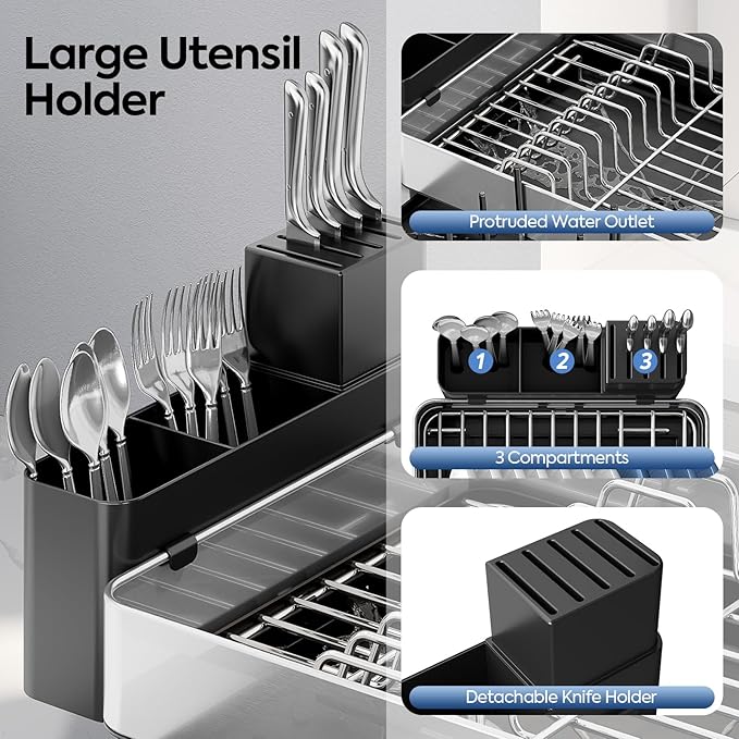 Urackify Dish Drying Rack for Kitchen Counter - Image 4