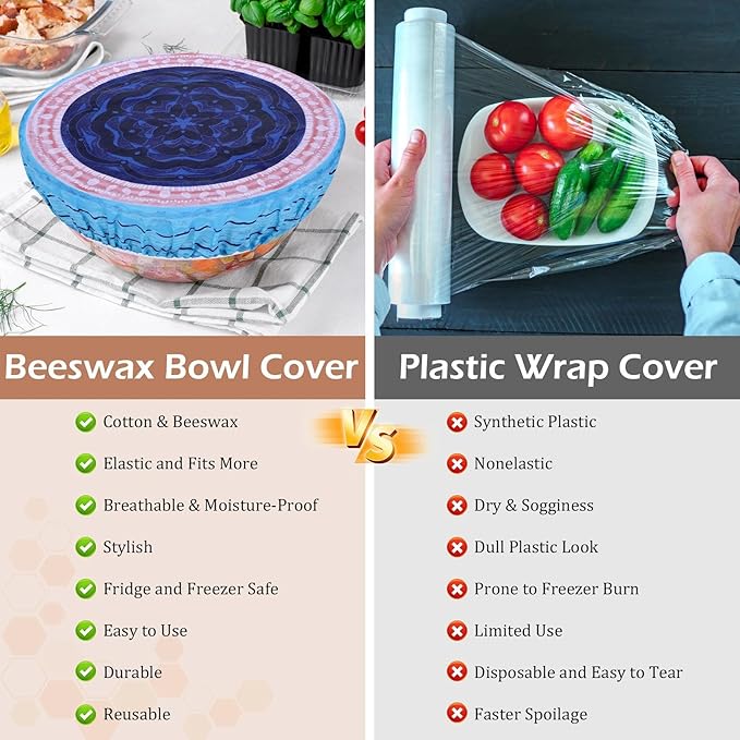 5-Size Reusable Beeswax Bowl Covers - Image 7