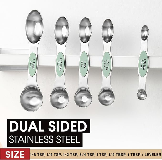 Spring Chef Stainless Steel Magnetic Measuring Spoons Set of 8 - Image 3