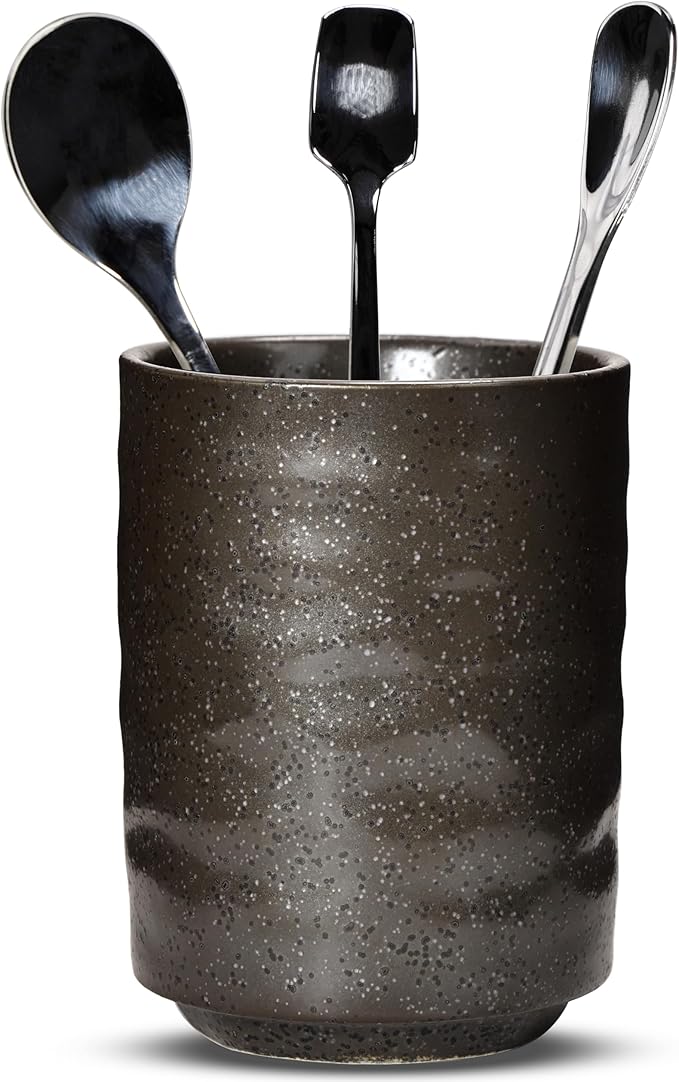 Ceramic Spoon Holder for Coffee Bar, Upright Tea Spoon Holder Cup, Coffee by U-TIMES