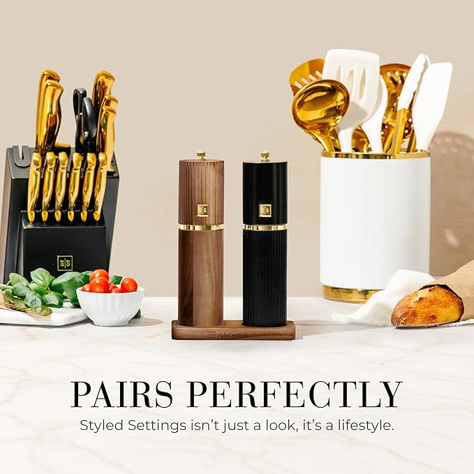 Wooden Salt and Pepper Grinder Set – Refillable Manual Salt and Pepper Mills - Image 8