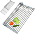 Expandable Roll-UP Dish Drying Rack-Large 304 Stainless Steel Dish Drainer Over by HAYAWEY