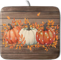 Autumn Pumpkin Dish Drying Mat Rustic Wood Dish Drainer Mats Fast Dry by Giwawa