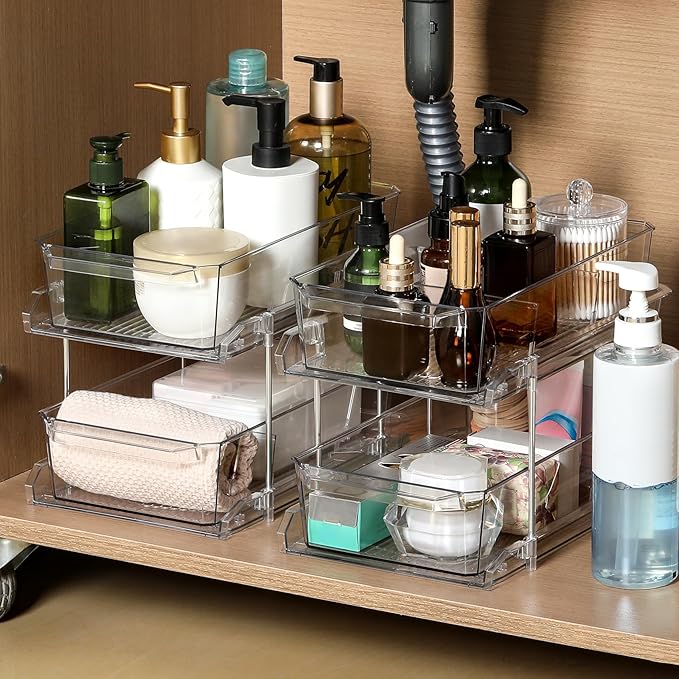 2 Tier Clear Organizer with Dividers - Image 7