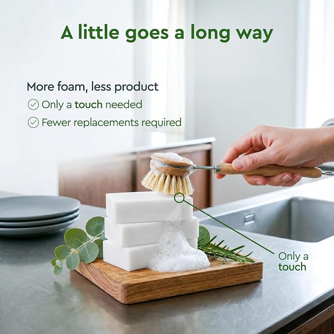ZeroWastely Natural Dish Soap Bar - Value Pack of 3 Solid Soap Block 16oz - UnScented, Long Lasting, Skin Friendly - Sustainably Made from 100% Organic Ingredients - Plastic Free Dish Soap