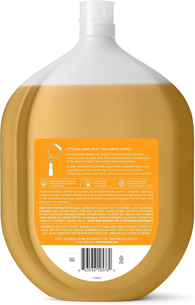 Method Dish Refill Variety Pack, Sea Minerals, Clementine, 54 oz each, 2 CT