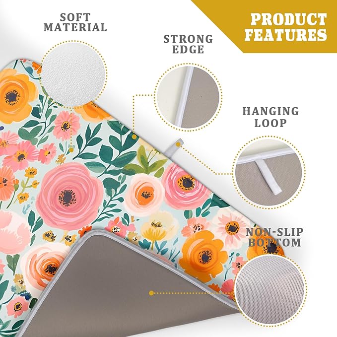 Watercolor Flower Dish Drying Mat - Image 4