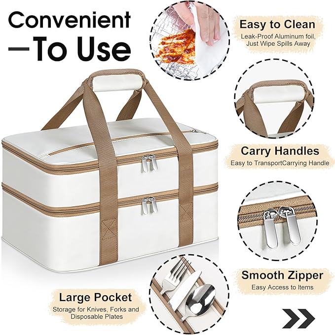 Double Insulated Casserole Carrier, Portable Casserole Carrier - Image 3