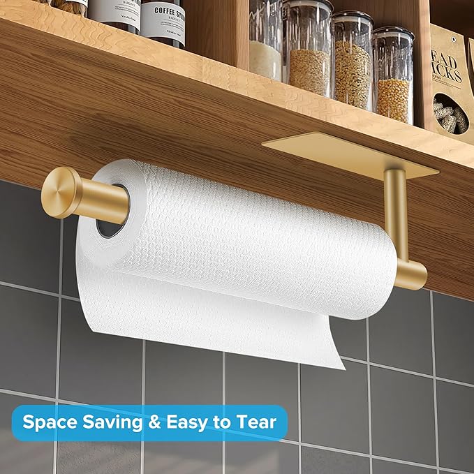 2nd Gen Paper Towel Holder Under Cabinet No Drilling, Self Adhesive or Drilling - Image 3