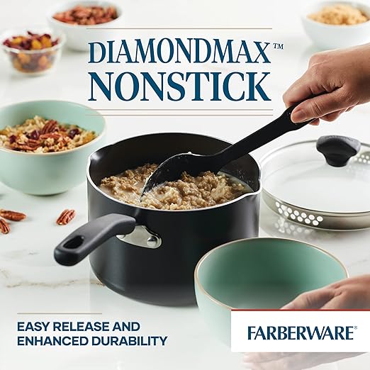 Farberware Cookstart DiamondMax Nonstick Straining Saucepan, Dishwasher Safe - Image 5