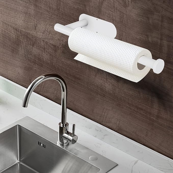 DEKAVA Under Cabinet Wall Mount Paper Towel Holder, Self-Adhesive Bar, - Image 4
