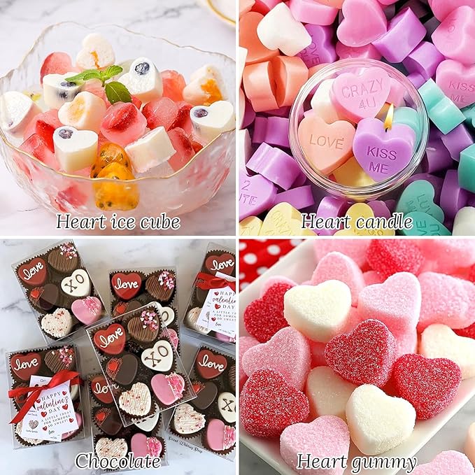 Heart Shape Ice Cube Tray 2PCS Mini Heart Ice Mold Silicone Heart Ice Cube Molds - Image 6