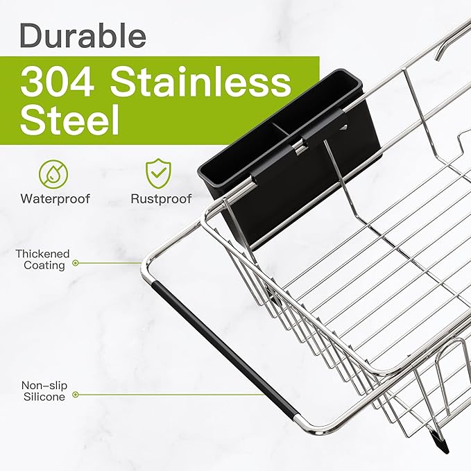 JASIWAY Dish Drying Rack in Sink, Expandable Stainless Steel Dish Drainers - Image 5