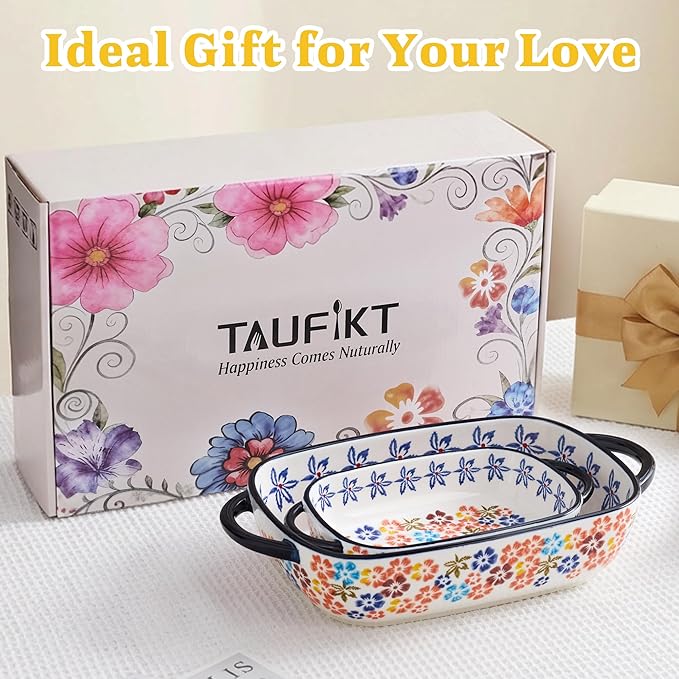 Ceramic Casserole Dishes for Oven, Hand-painted Polish Pottery Baking Dish Set - Image 9