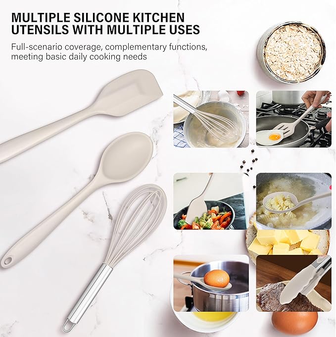 HaWare 11 PCS Silicone Cooking Utensils Set, Heat Resistant Kitchen Utensils - Image 5