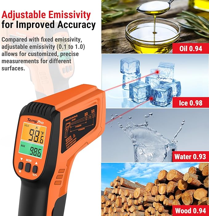 TempPro TP450 2 Laser Temperature Gun - Image 4